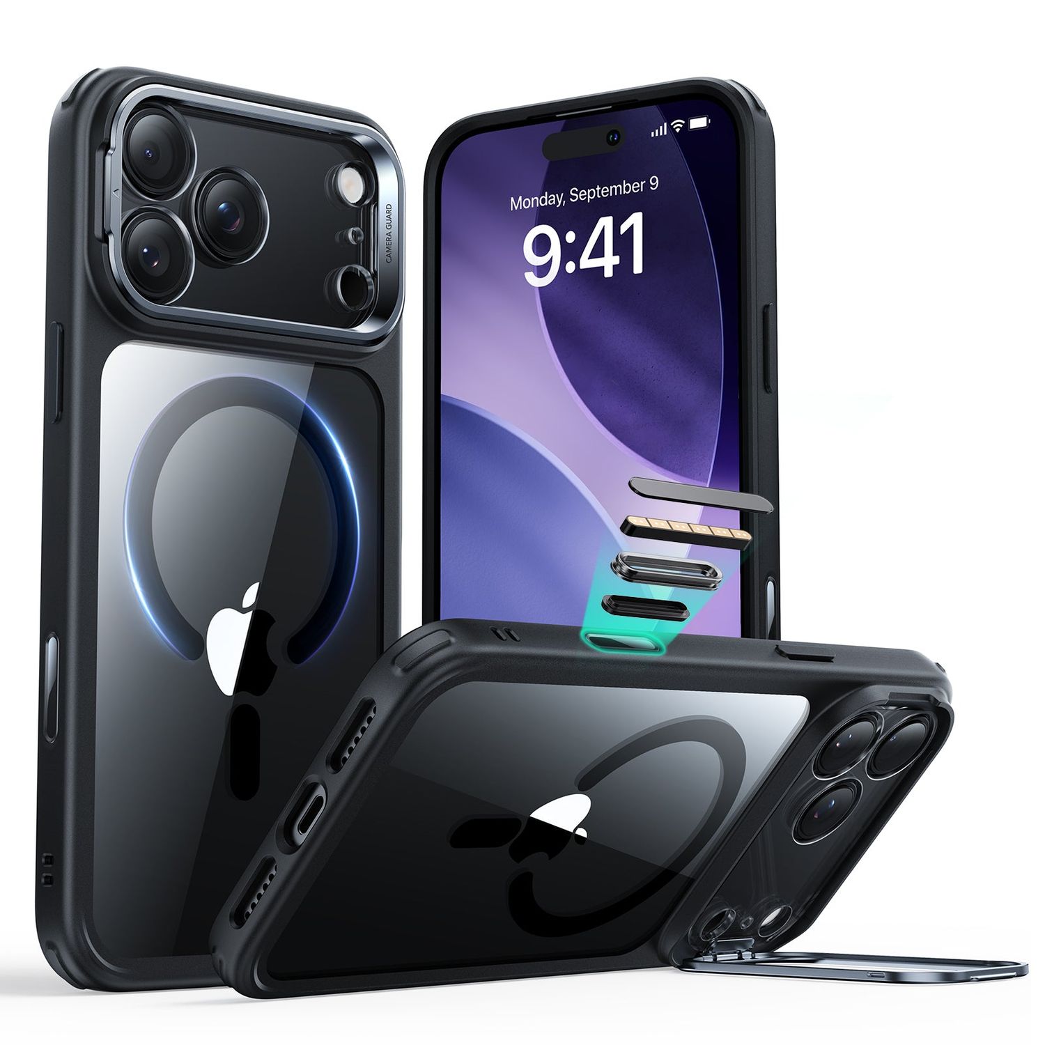 ESR iPhone 17 Series Hybrid Magsafe Case w/ Stash Stand (Camera Control)