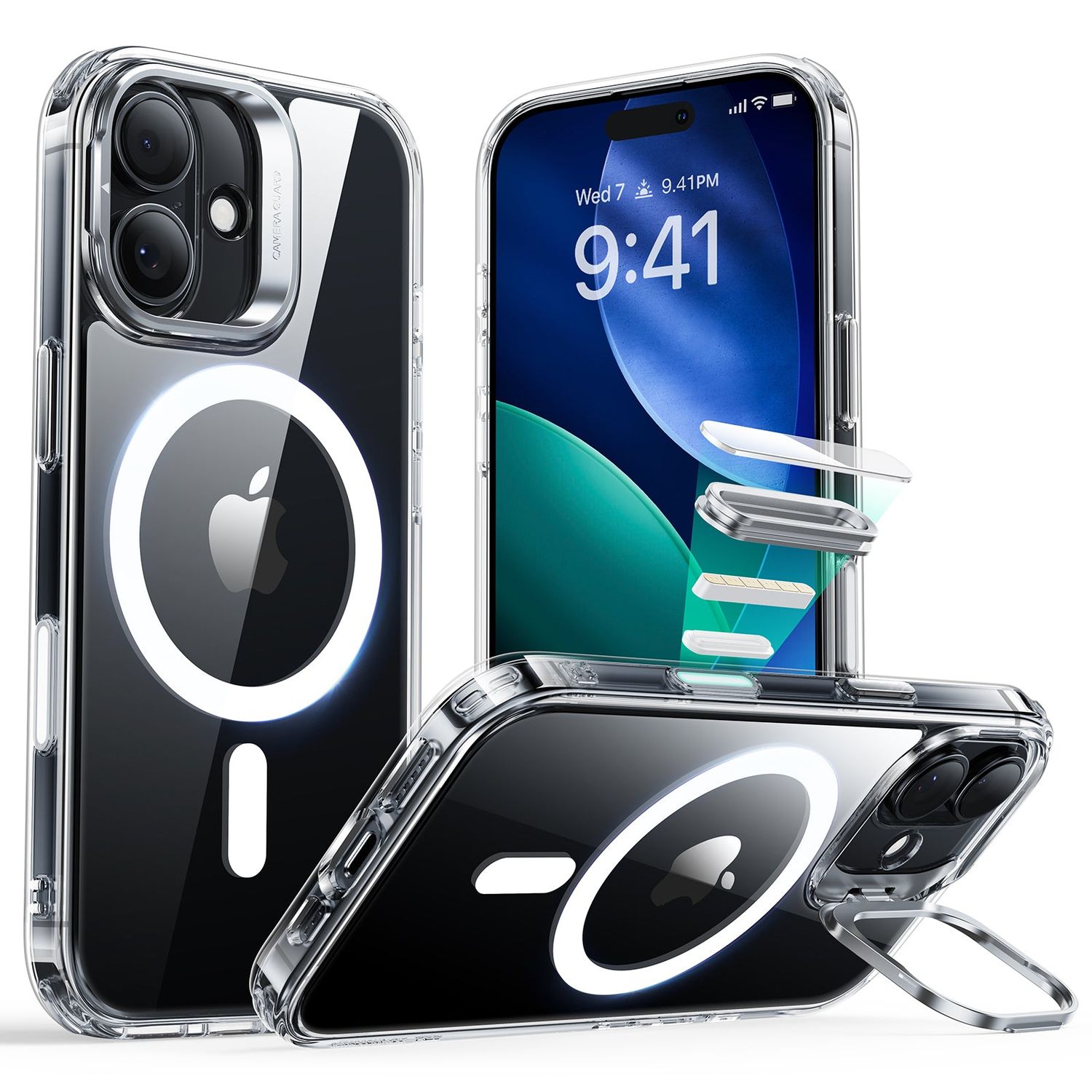 ESR iPhone 17 Series Hybrid Magsafe Case w/ Stash Stand (Camera Control)