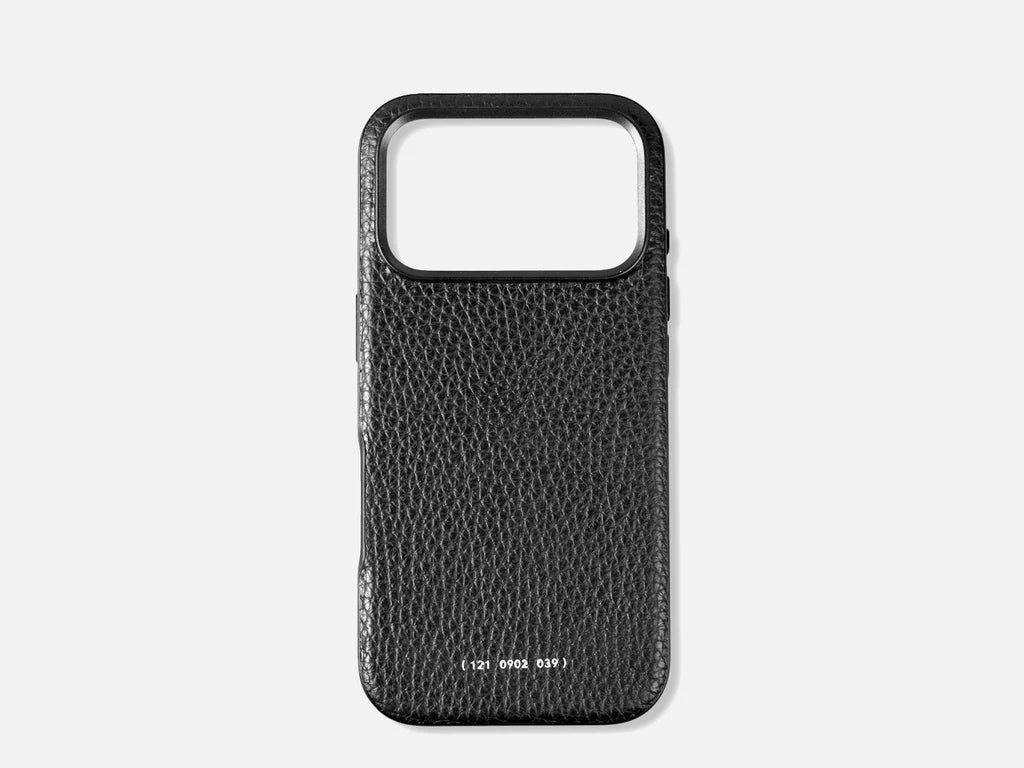 Grams(28) 121 MagSafe Leather Pebbled Case for iPhone 17 Pro Black