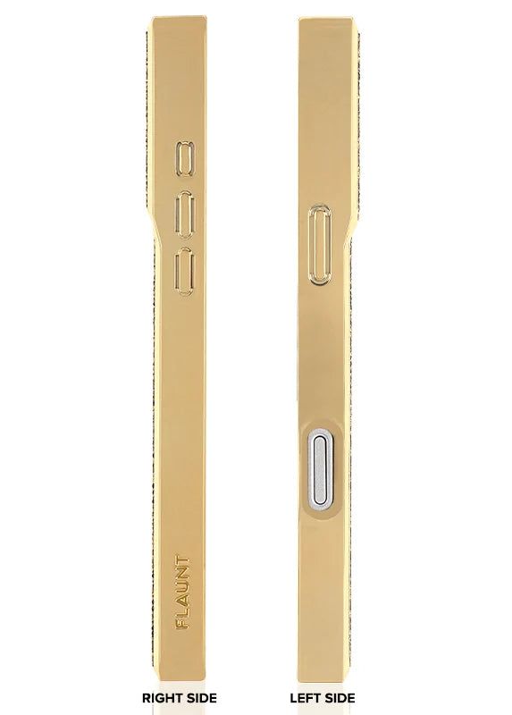 Flaunt iPhone 18 / 17 Pro Max SQUARE MagSafe Case - Gold Crystal Elegance