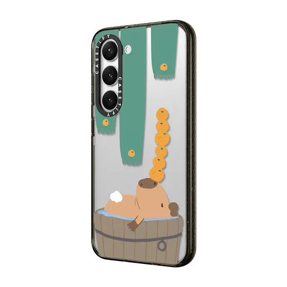 CASETiFY Impact Case for S24 Plus - Bathing Capybara Clear Black