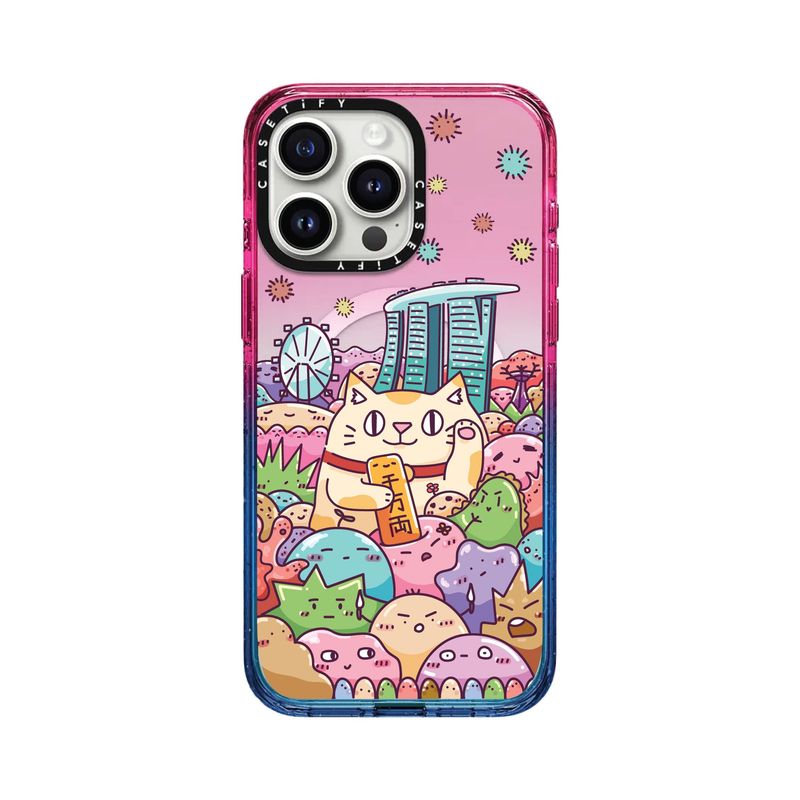 CASETiFY Magsafe Impact Case for iPhone 15 Pro - Huat Cat Skyline Sheer