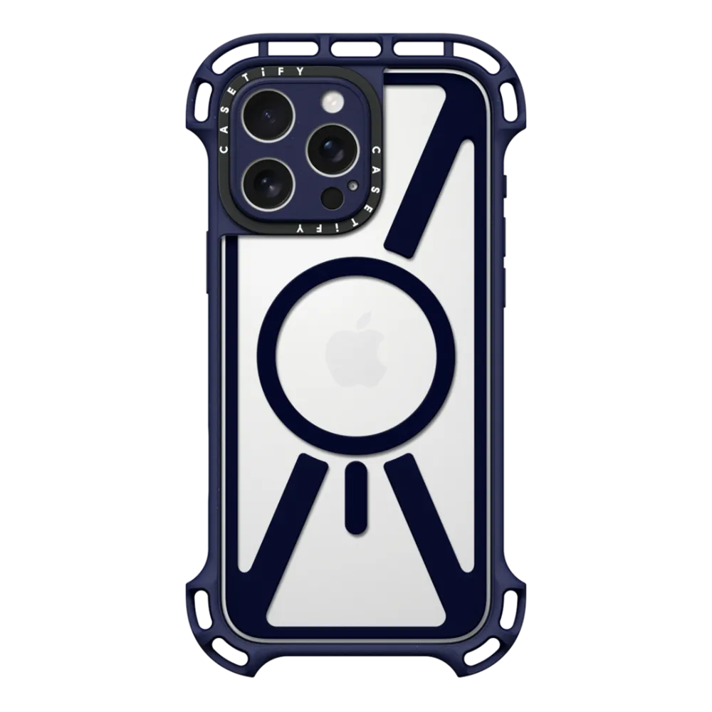 CASETiFY Magsafe Ultra Bounce Case for iPhone 16 Pro Max - Clear Indigo Blue