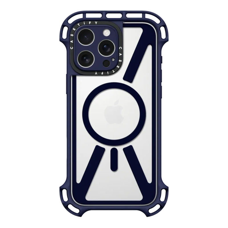 CASETiFY Magsafe Ultra Bounce Case for iPhone 16 Pro Max - Clear Indigo Blue