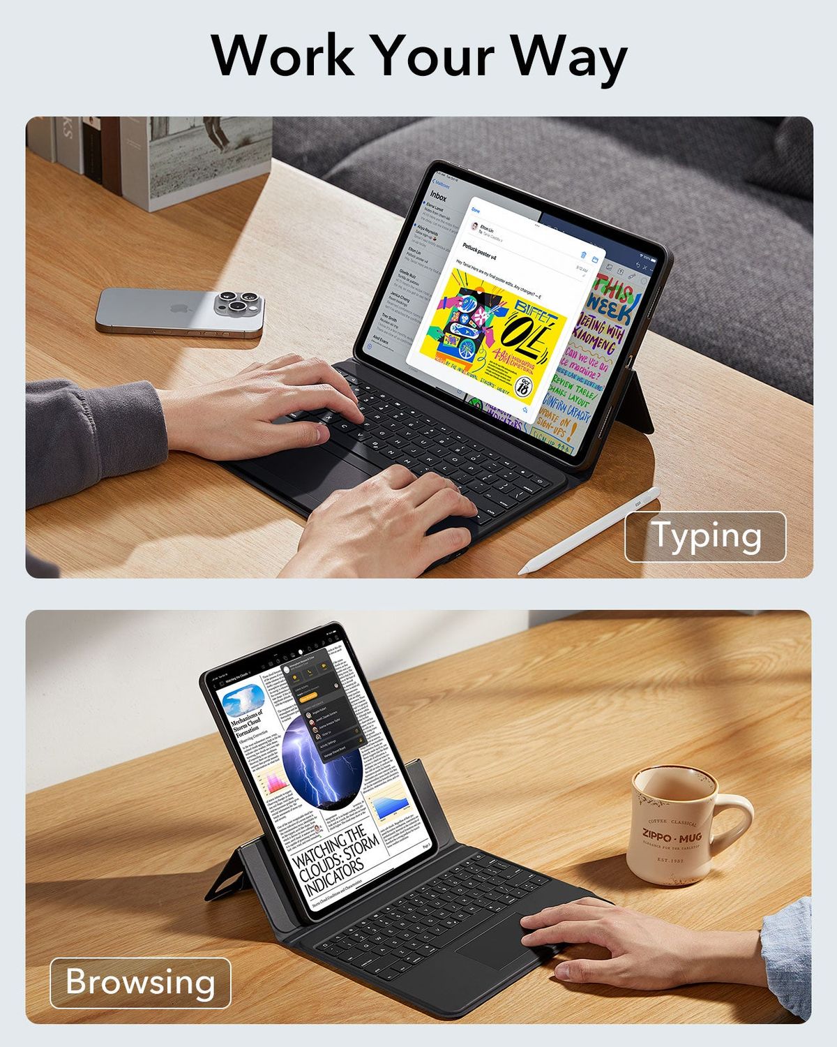 ESR iPad Pro 13" (2024/2025) Ascend Keyboard Case