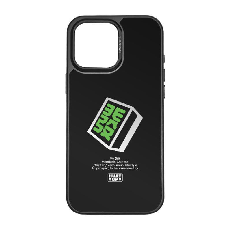 CaseDept. iPhone 16 Pro Max Mirror Case - Black Huat Up Mahjong Tile Fa iPhone 16 Pro Max