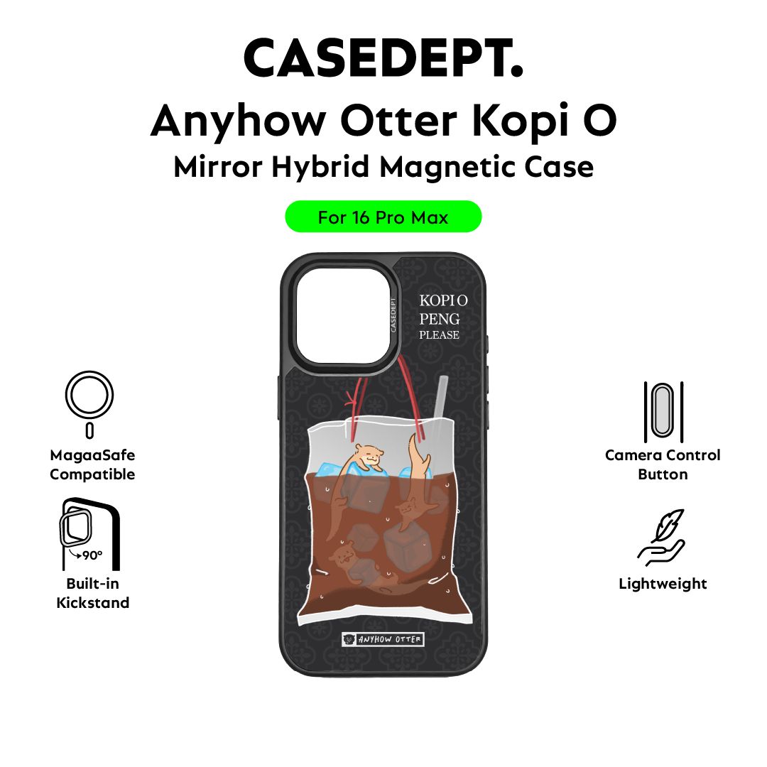 CaseDept. iPhone 16 Pro Max Mirror Case - Black Anyhow Otter Kopi O