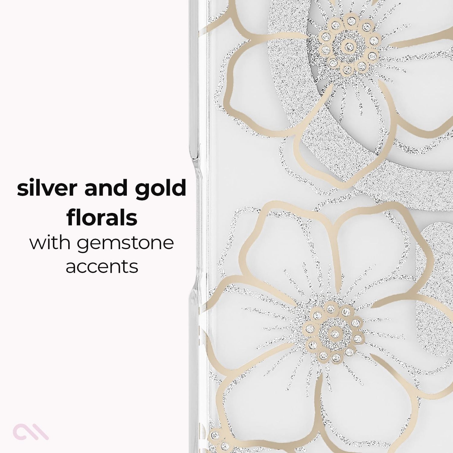 Case-Mate iPhone 18 / 17 Pro / Pro Max Floral Gems MagSafe Case - Gold