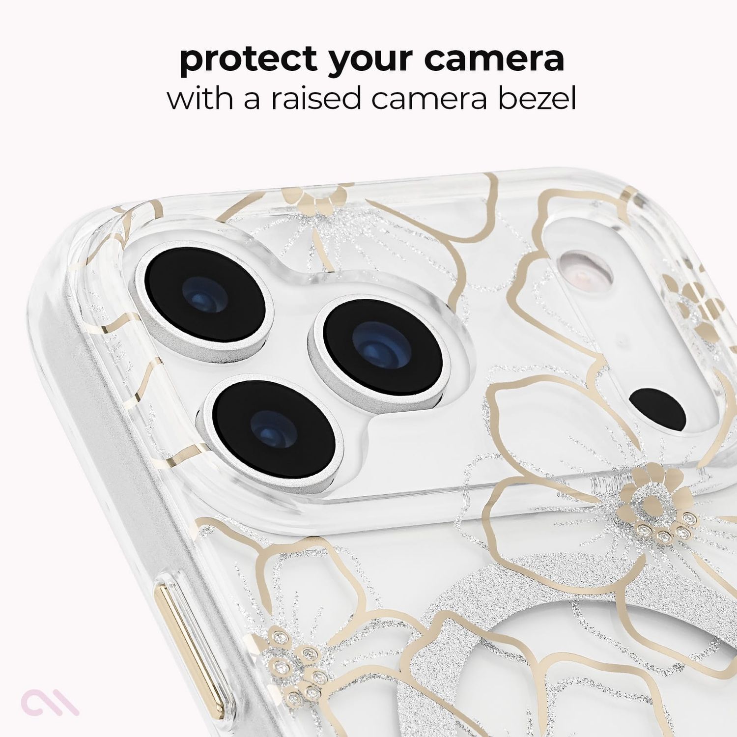Case-Mate iPhone 18 / 17 Pro / Pro Max Floral Gems MagSafe Case - Gold