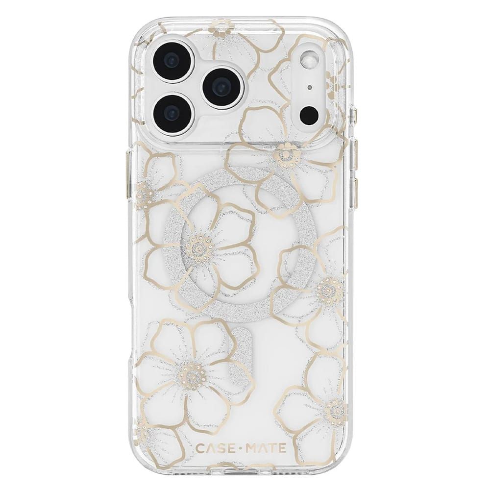 Case-Mate iPhone 18 / 17 Pro / Pro Max Floral Gems MagSafe Case - Gold iPhone 18 / 17 Pro Max