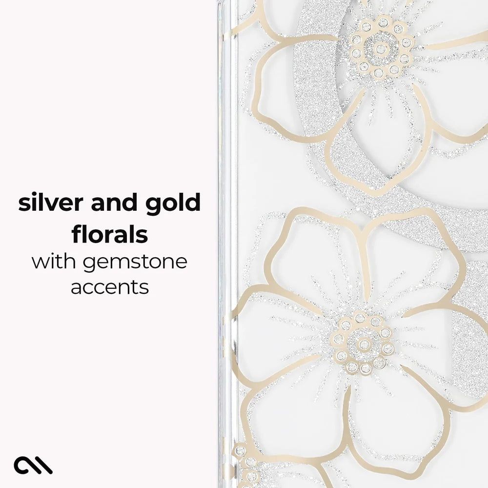 Case-Mate Samsung Galaxy S26 Series - Floral Gems Magnetic Case (Gold)
