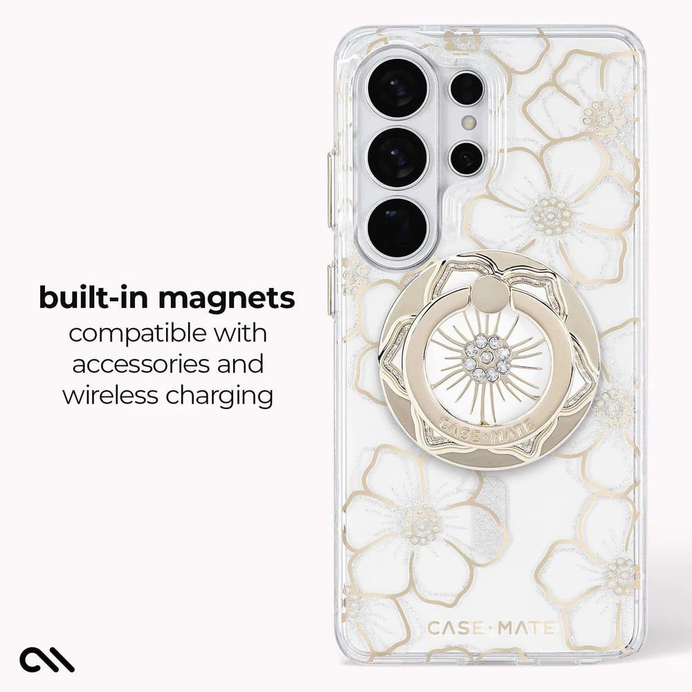 Case-Mate Samsung Galaxy S26 Series - Floral Gems Magnetic Case (Gold)