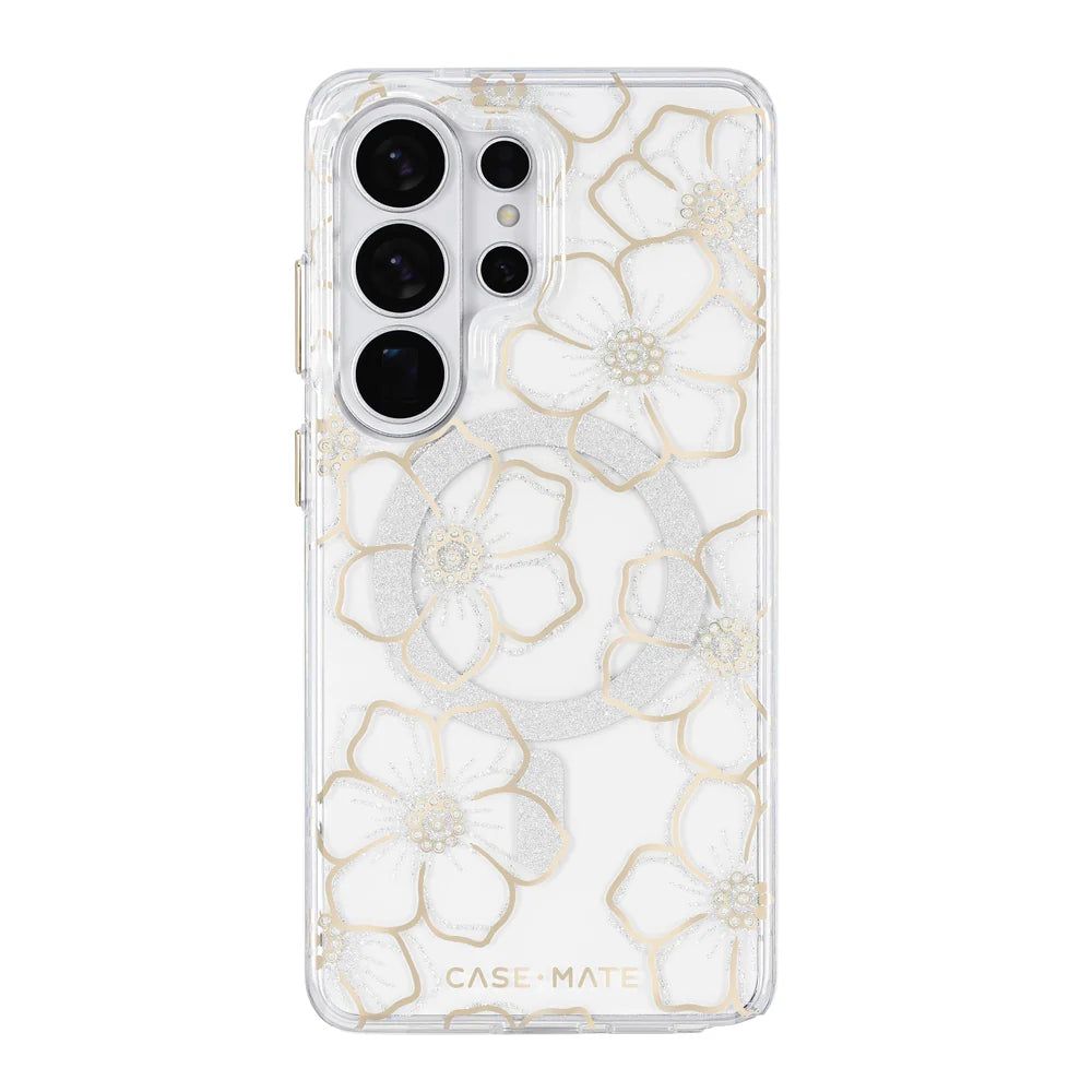 Case-Mate Samsung Galaxy S26 Series - Floral Gems Magnetic Case (Gold)