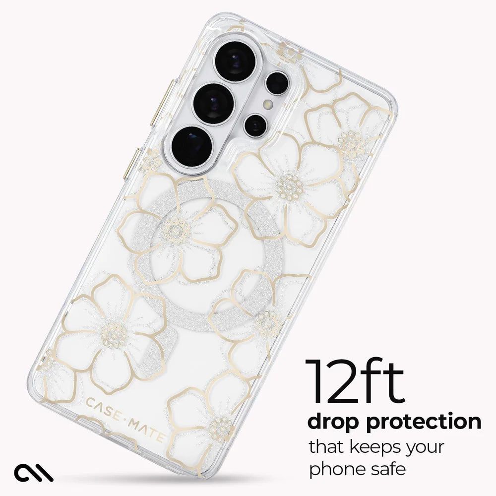 Case-Mate Samsung Galaxy S26 Series - Floral Gems Magnetic Case (Gold)