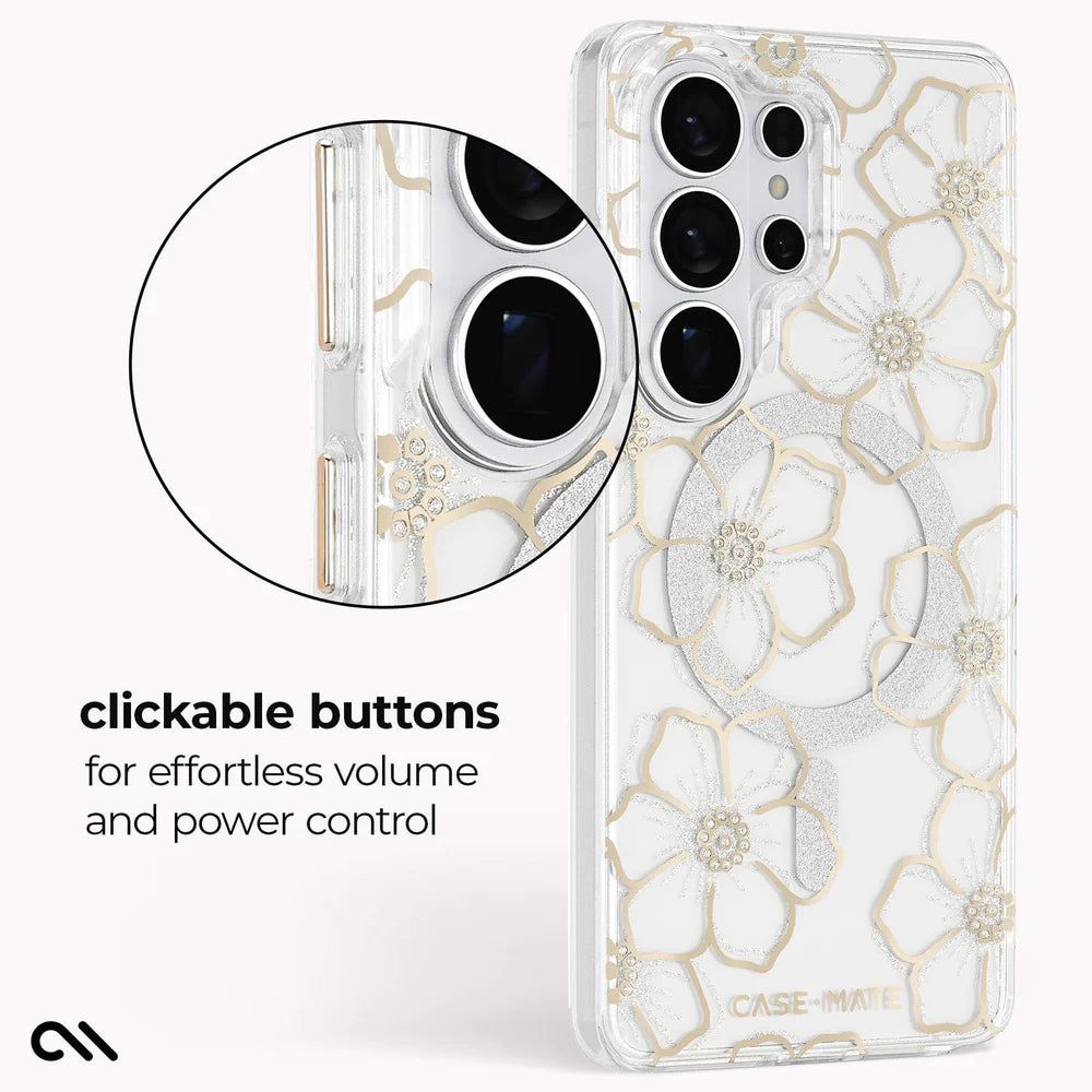 Case-Mate Samsung Galaxy S26 Series - Floral Gems Magnetic Case (Gold)