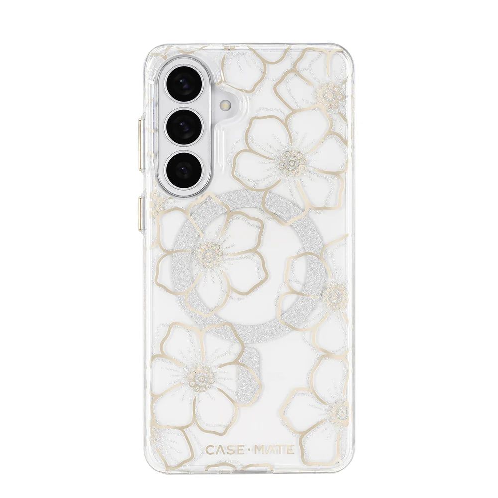 Case-Mate Samsung Galaxy S26 Series - Floral Gems Magnetic Case (Gold) S26 Plus