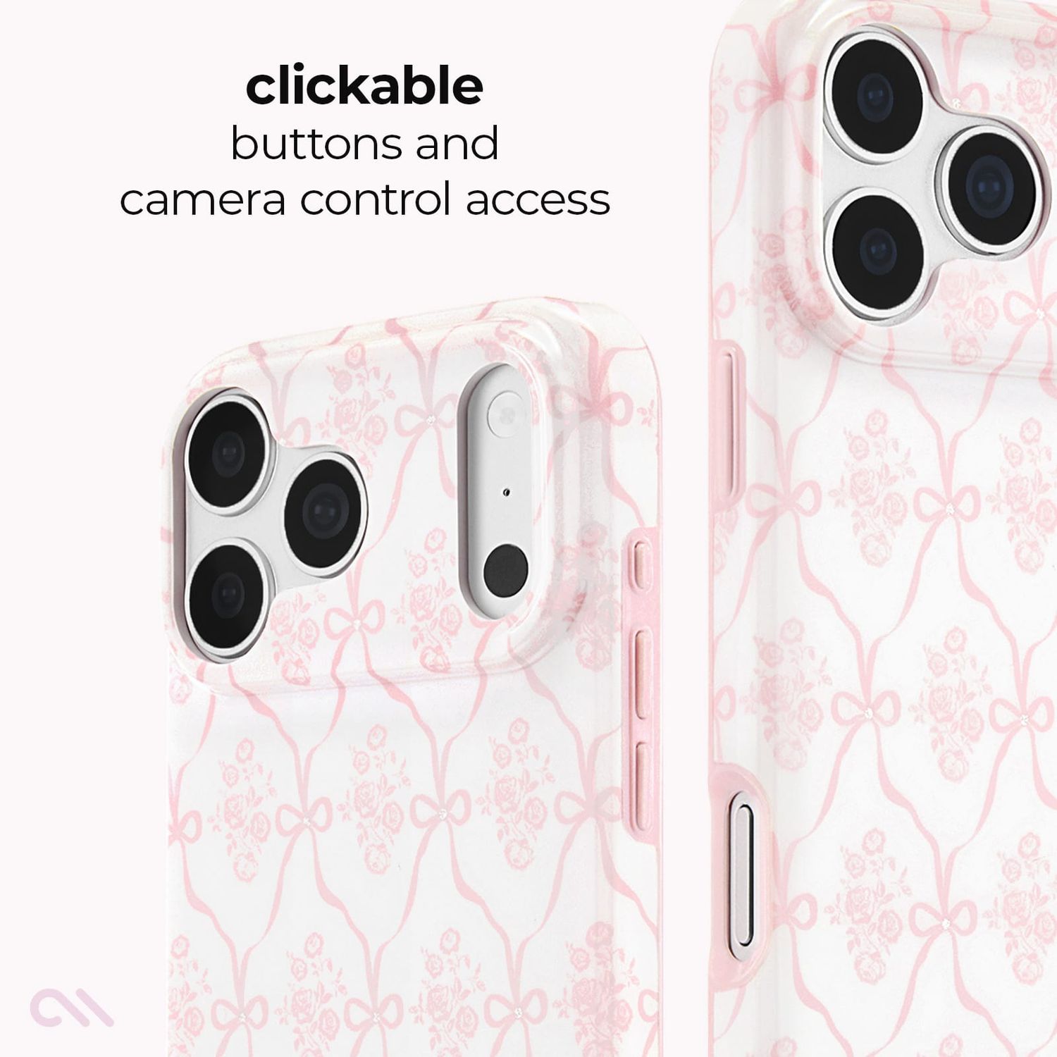 Case-Mate iPhone 18 / 17 Pro / Pro Max Trellis Bow MagSafe Case - Ballet Pink