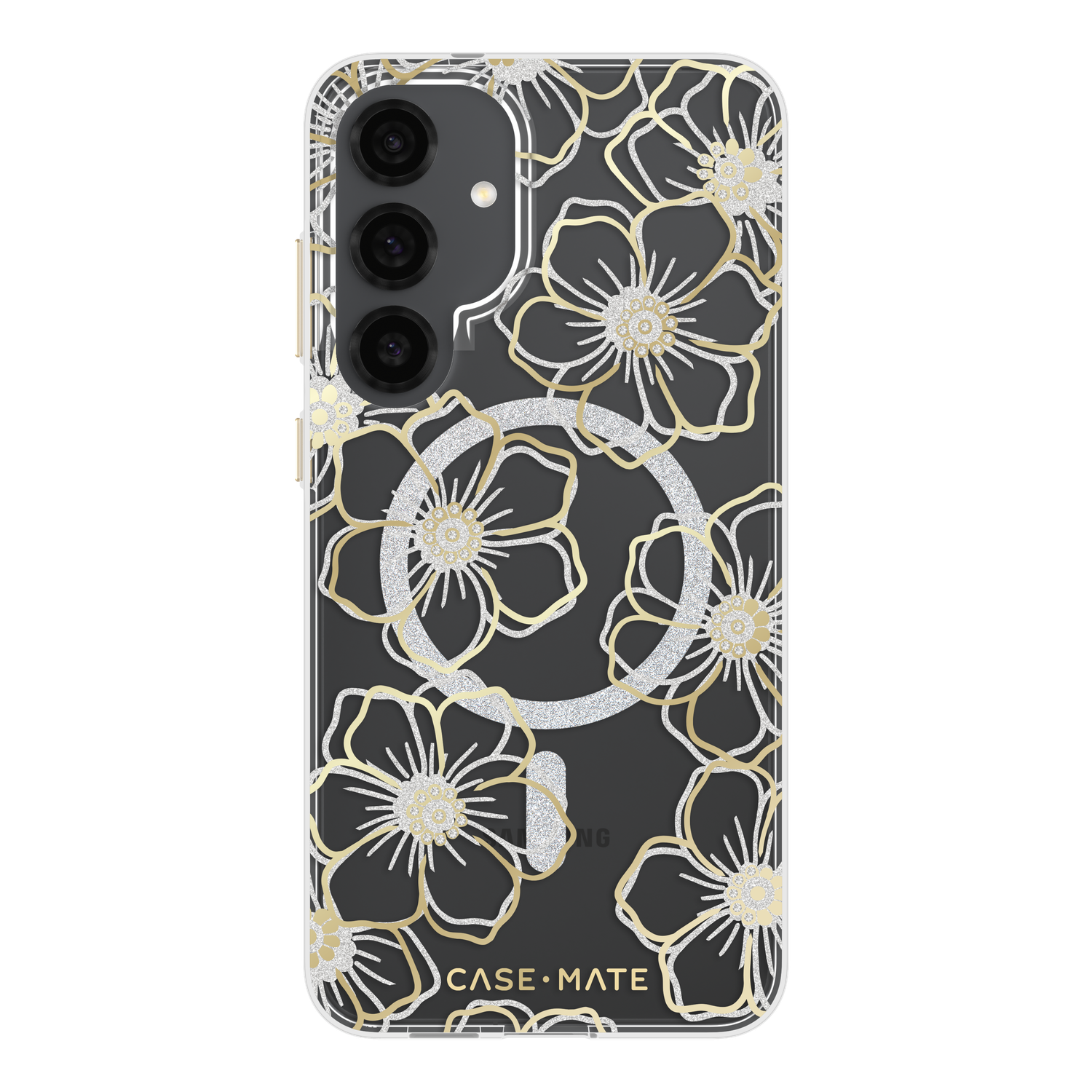 Case-Mate Samsung Galaxy S25 Plus / S25 Ultra Floral Gems Magnetic Case - Gold