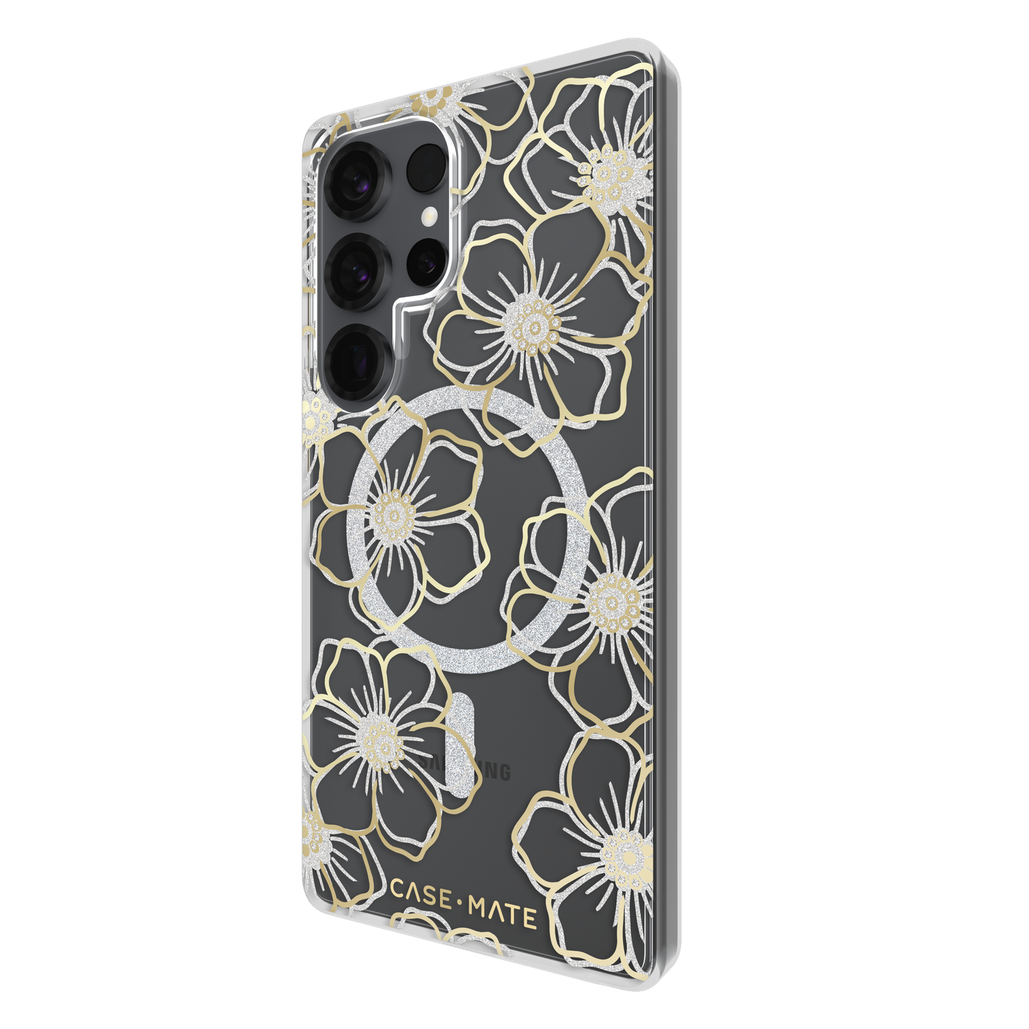 Case-Mate Samsung Galaxy S25 Plus / S25 Ultra Floral Gems Magnetic Case - Gold
