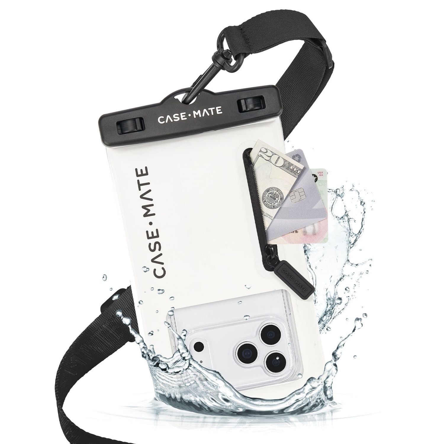 Case-Mate Waterproof Floating Phone Pouch with Zip Pocket XL Sand Dollar