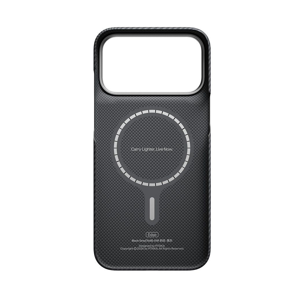 PITAKA PT-KI1801PM Edge Case for iPhone 18 Pro Max - Black/Grey (Twill)