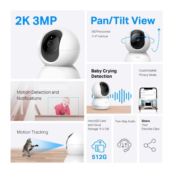 Tapo TC71 Pan/Tilt Home Security Wi-Fi Camera - alternate view