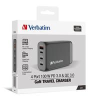 Verbatim GaN Universal Travel Charger 100W 3C1A - Black