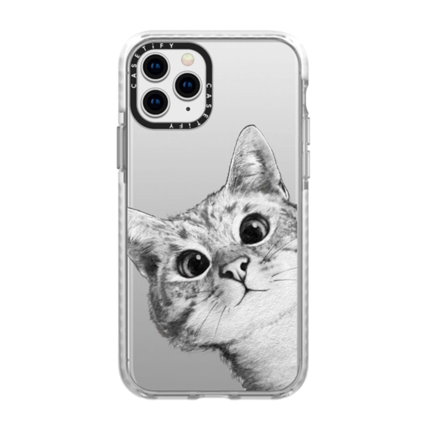 CASETiFY iPhone 11 Pro Impact Case, Peekaboo Cat On Rose