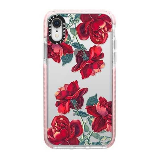 CASETiFY iPhone XR Impact Case, Frost Red Roses