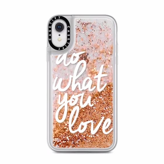 CASETiFY iPhone XR Glitter Case, Gold Chrome Do What You