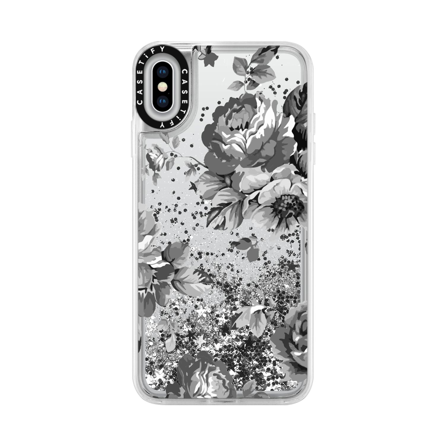CASETiFY iPhone XS Max Glitter Case, Monochrome Silver