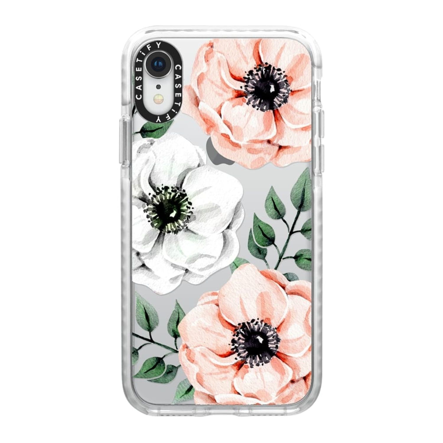 CASETiFY iPhone XR Impact Case, Frost Watercolor Anemones