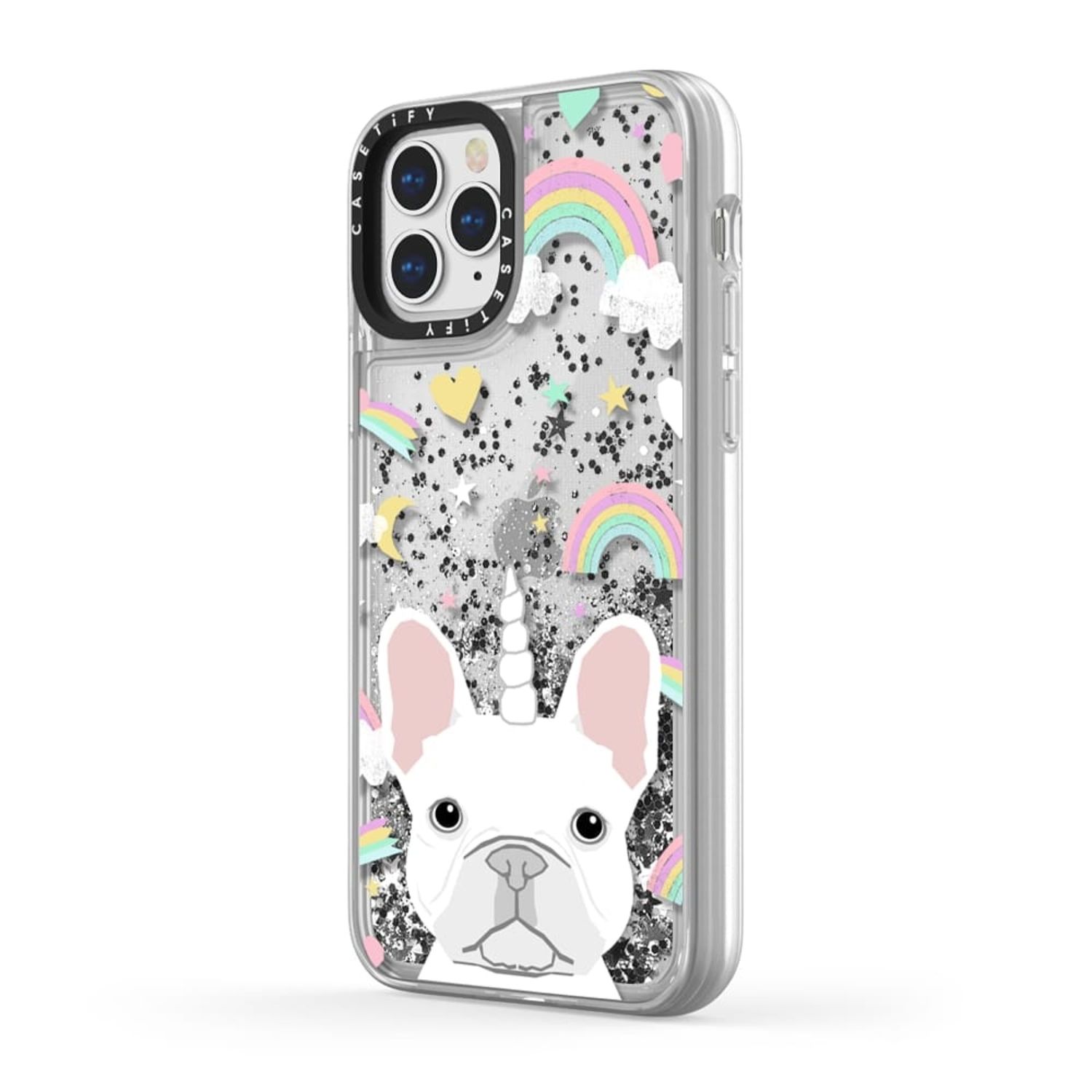 CASETiFY iPhone 11 Pro Glitter Case, Monochrome Silver