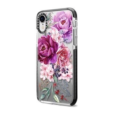 CASETiFY iPhone XR Impact Case, Frost Purple Peony