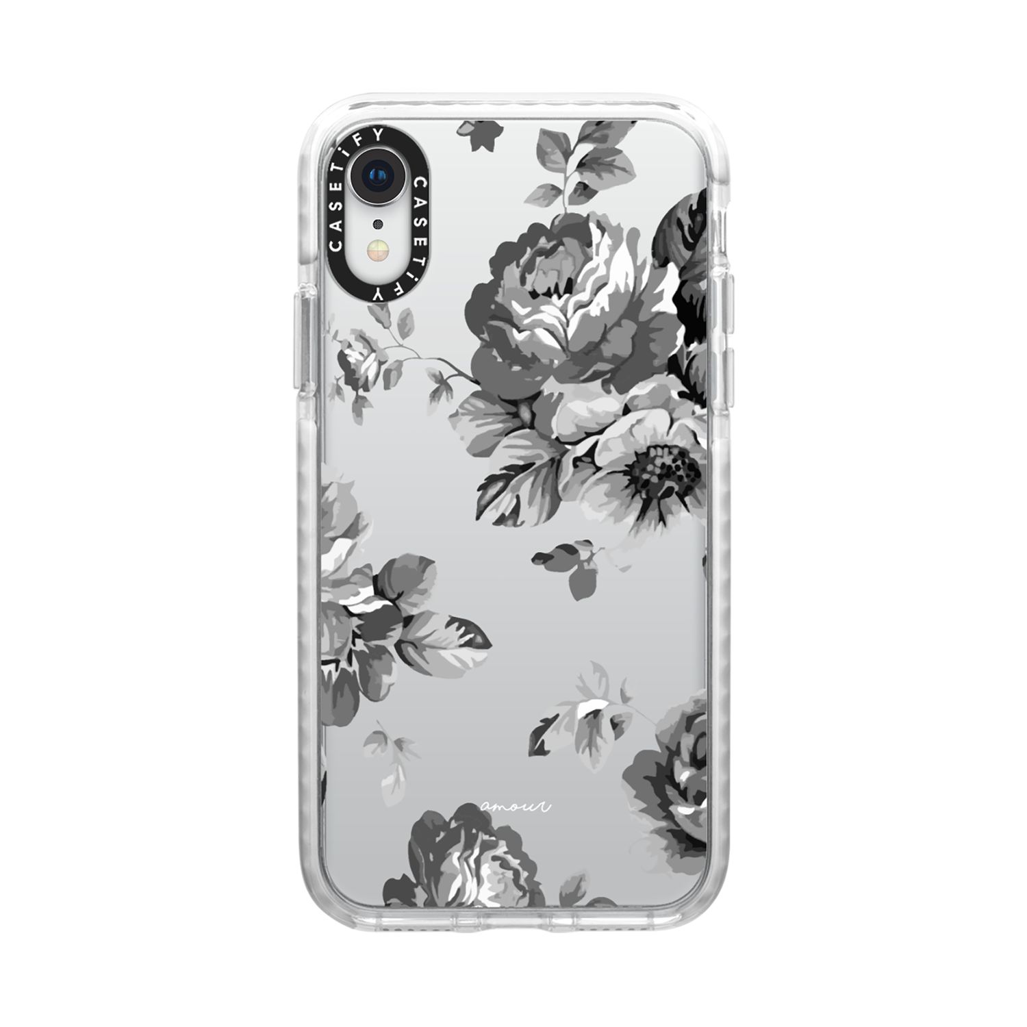 CASETiFY iPhone XR Glitter Case, Monochrome Silver Black