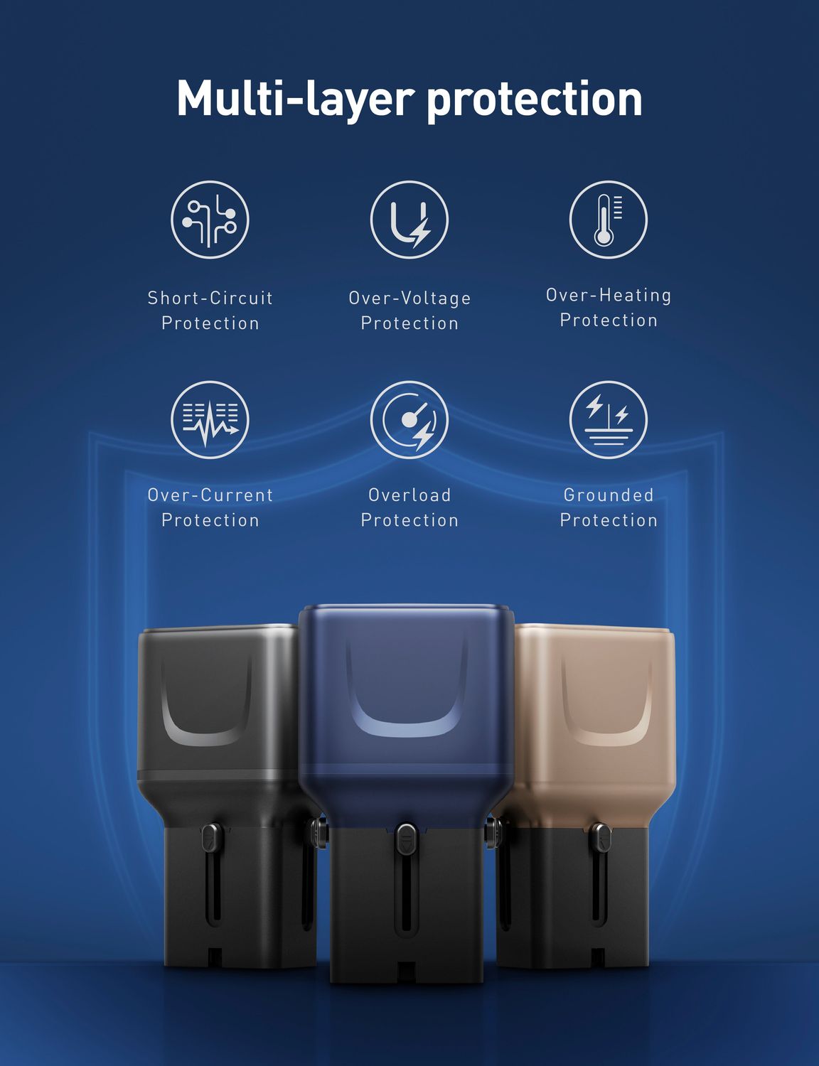 Energea TravelGo 45W Travel Adapter, Gunmetal