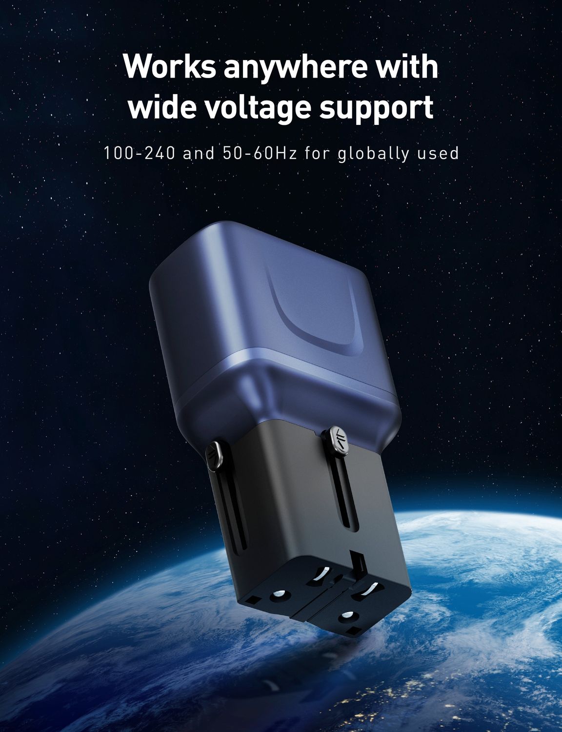 Energea TravelGo 45W Travel Adapter, Gunmetal