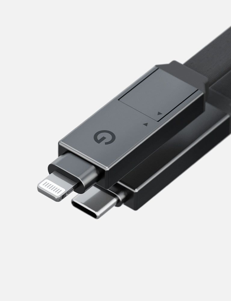 Energea Sheath 2 in 1 USB-C to USB-C + Lightning Key Cable, 15cm