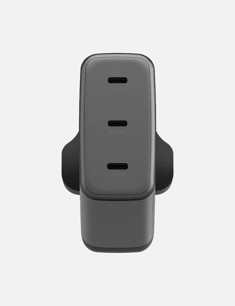 Energea AmpCharge GaN 100W 3 USB-C Wall Charger, Gunmetal