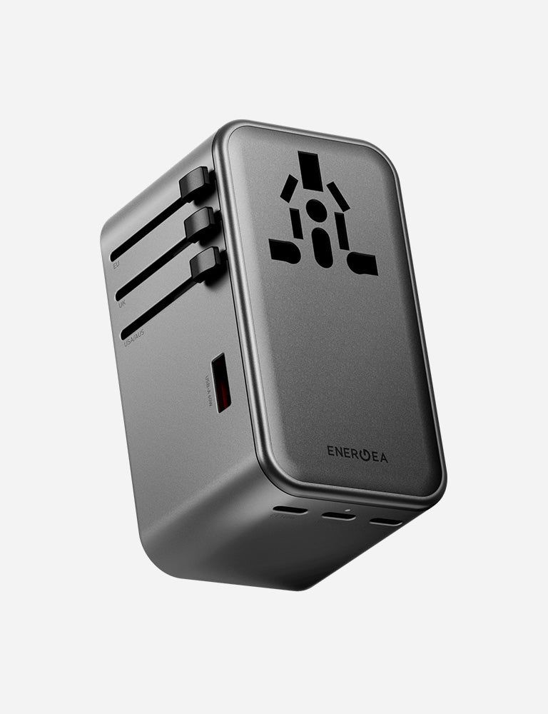 Energea TravelWorld GaN 160W 3C1A Travel Adapter, Gunmetal