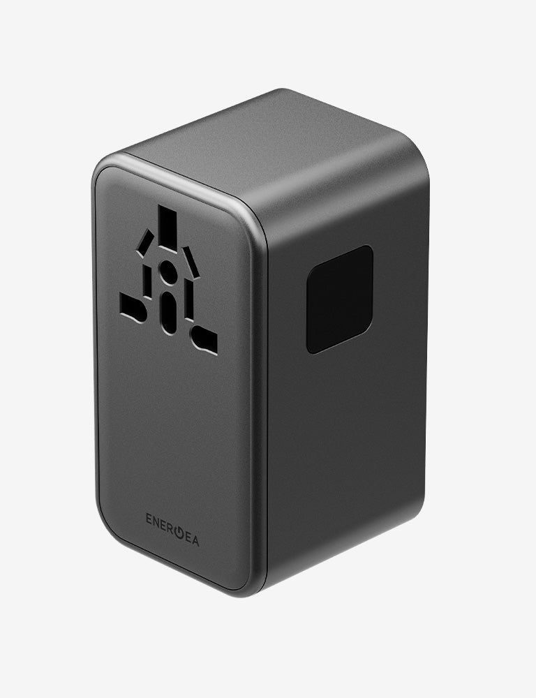 Energea TravelWorld GaN 160W 3C1A Travel Adapter, Gunmetal