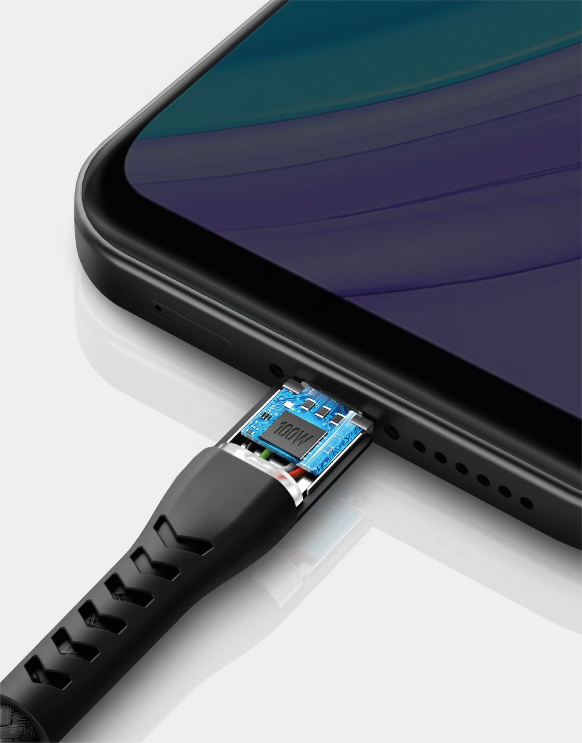 Energea NyloFlex USB-A to USB-C Cable, 1.5M Black