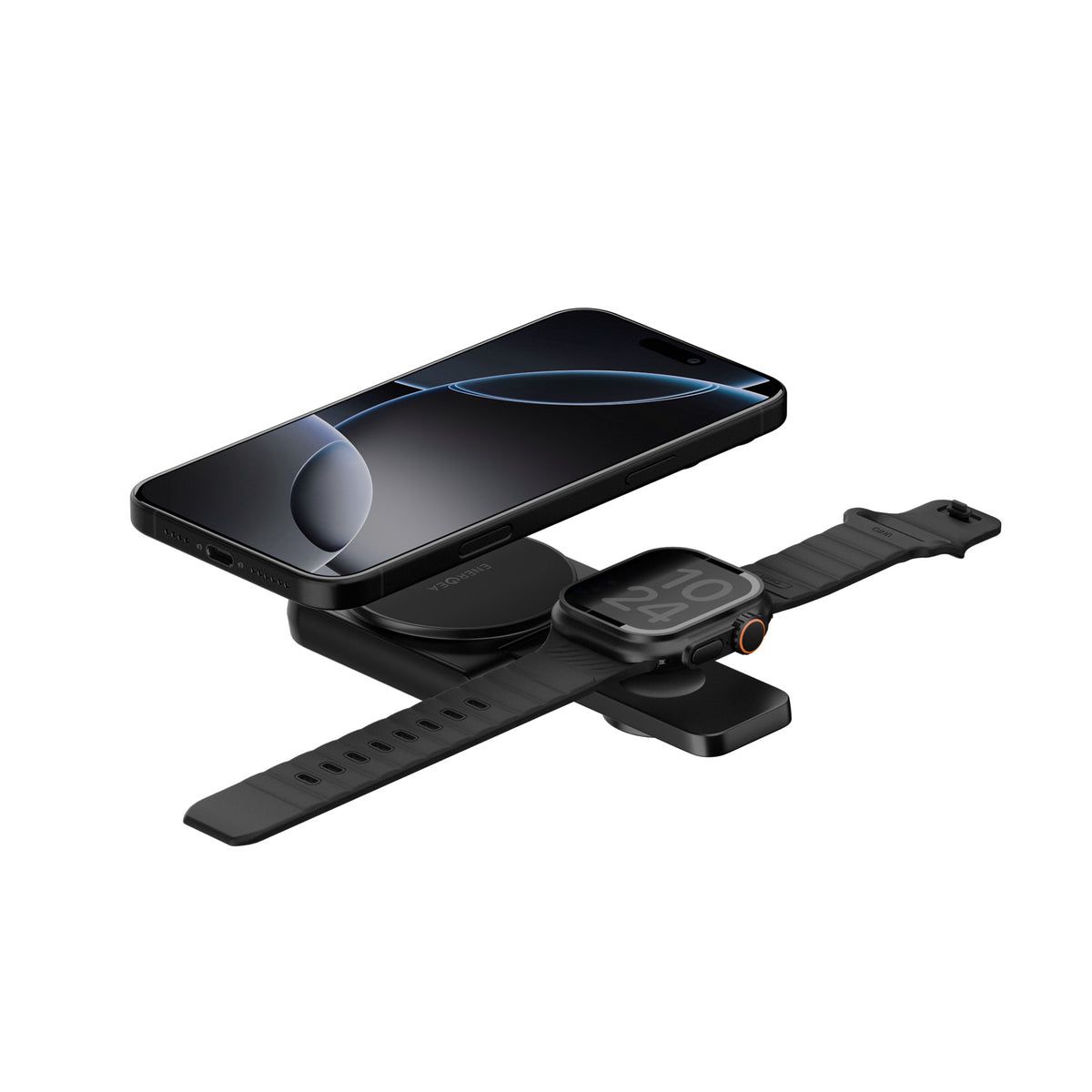 Energea MagDuo Foldable Qi2 Magnetic Fast Wireless Charger, Gunm