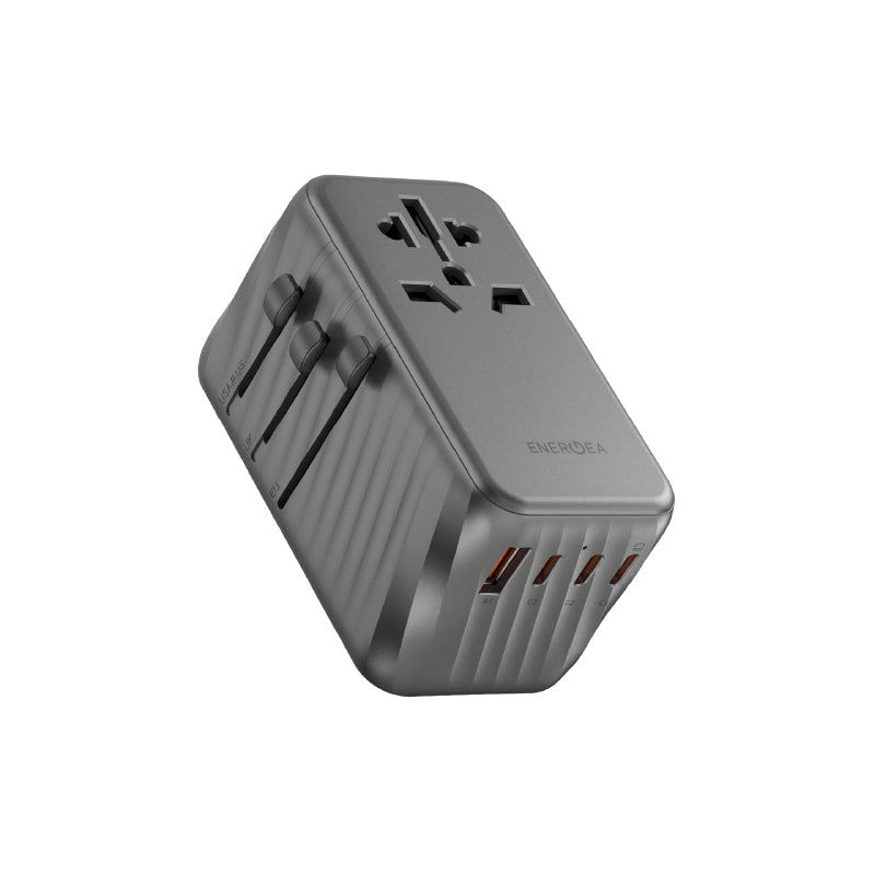Energea Travelworld GaN 120W Travel Adapter, Gunmetal