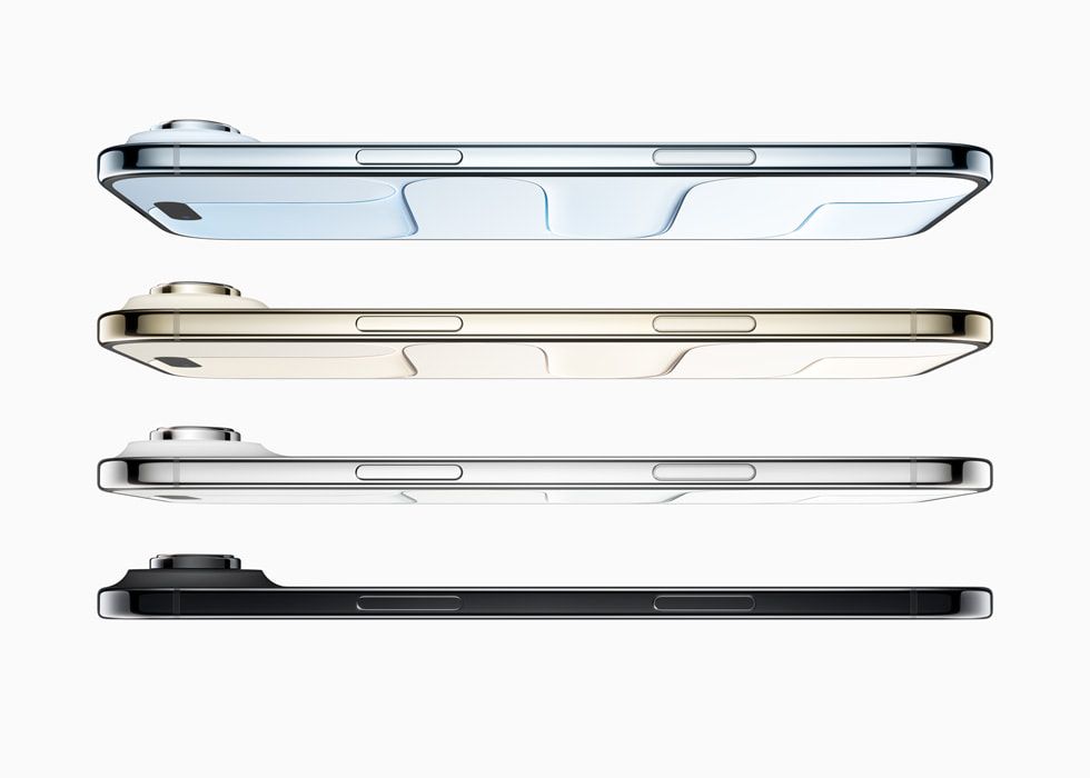Apple iPhone Air side profiles in four colours