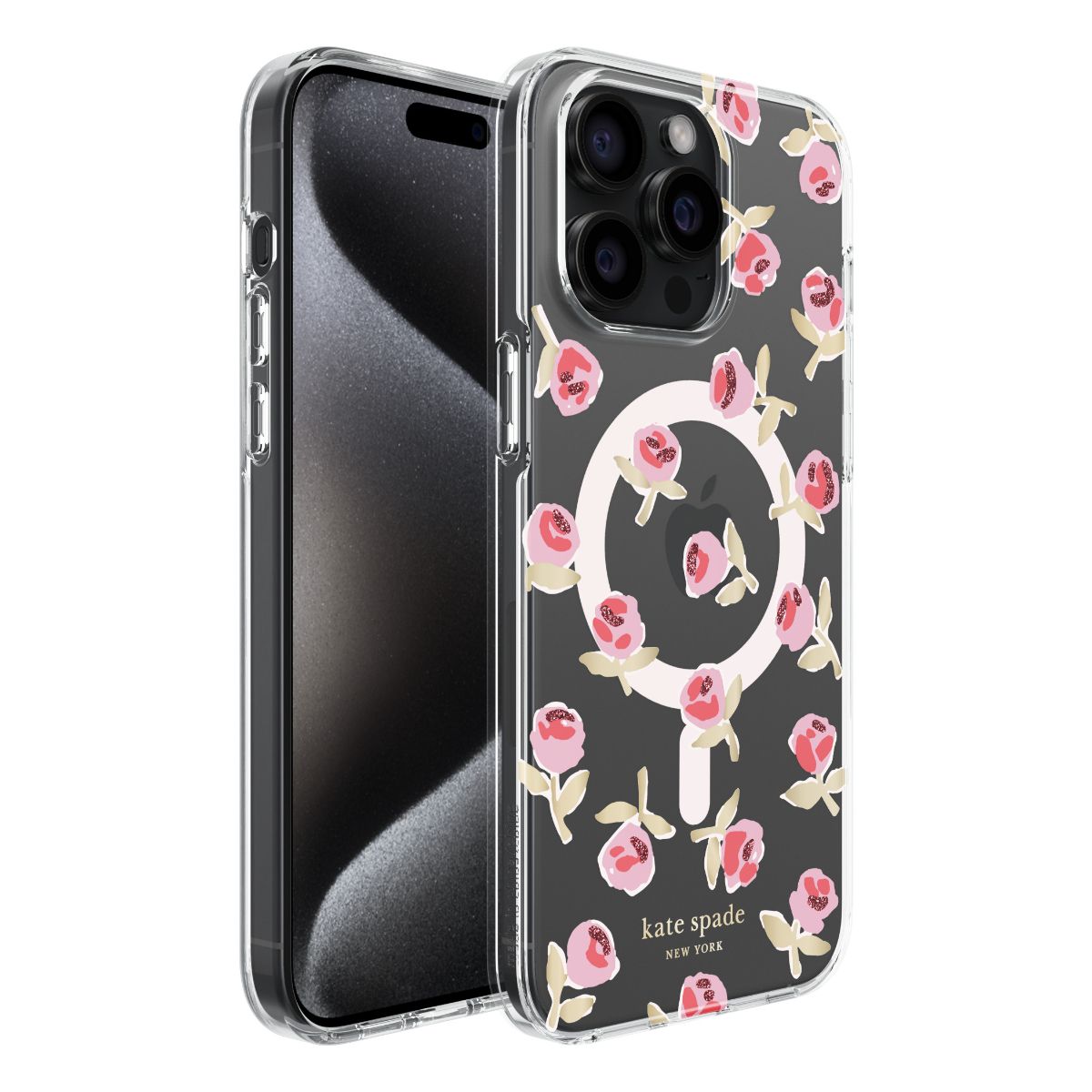 KSNY iPhone 13 Pro Max Hardshell, Wispy Ditsy Rose Gold