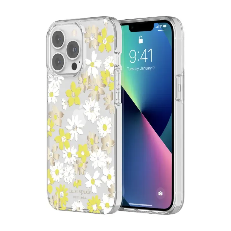 KSNY iPhone 13 Pro Max Hardshell, Yellow Floral Medley/Flax