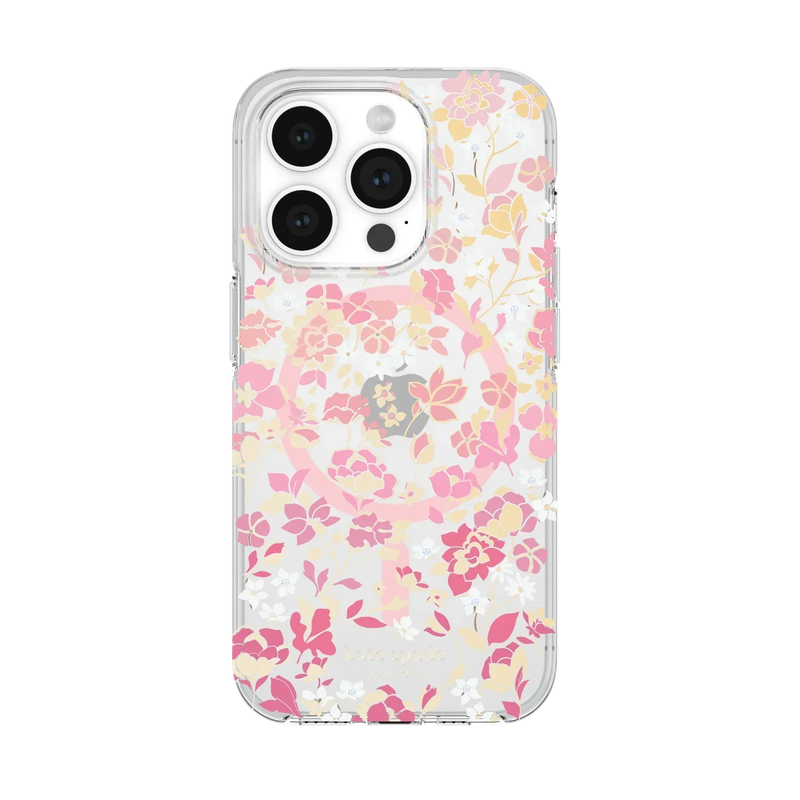 Kate Spade iPhone 15 Pro Hardshell Case with MagSafe,Flowerbed P KSNY iPhone 15 Pro Hardshell Case with MagSafe,Flowerbed Pink