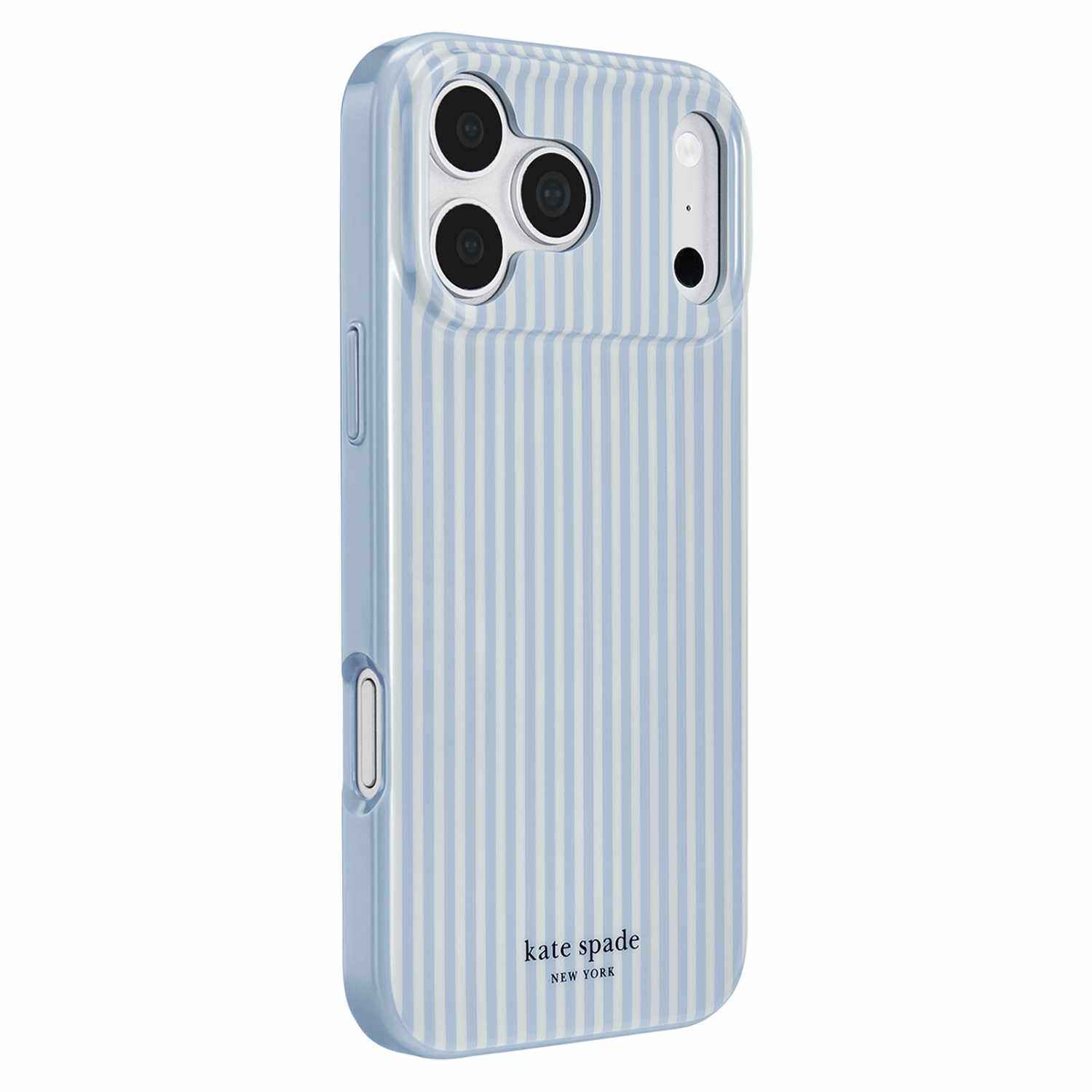Kate Spade iPhone 18/17 Pro Case, Stripe Diamond Blue