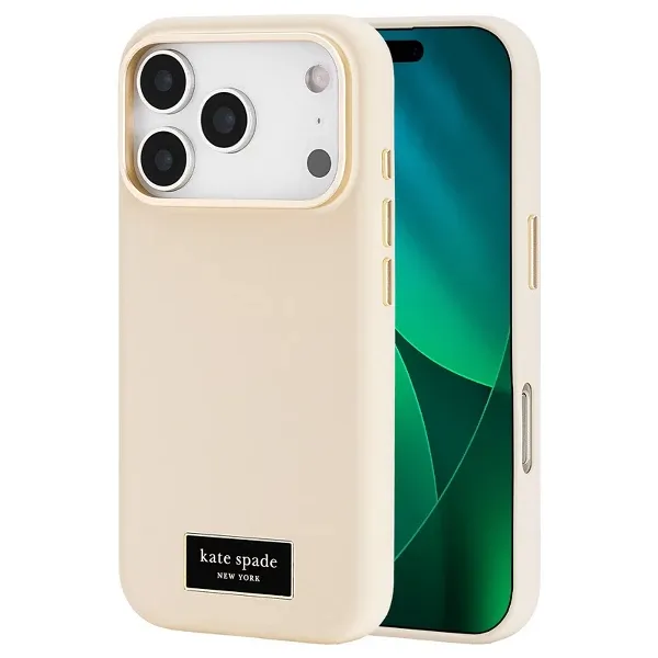 Kate Spade iPhone 18/17 Pro Silicone Case, Perfect Beige